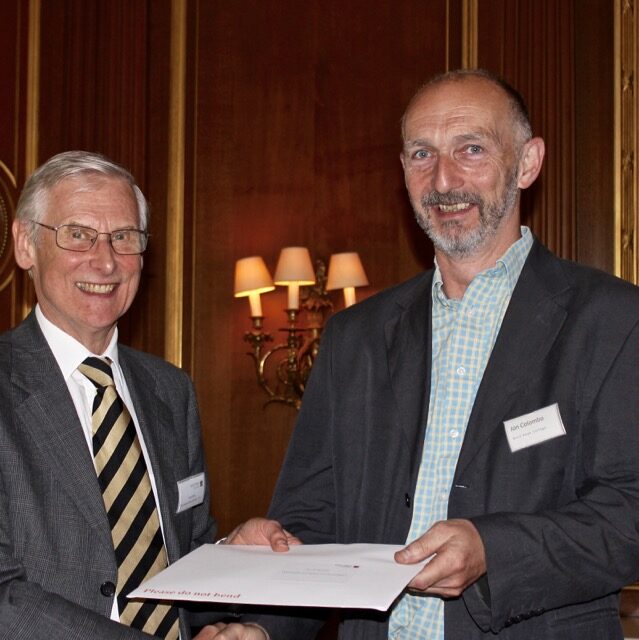 Receiving Worshipful Company of Clockmakers Prize from David Pool July 2015.